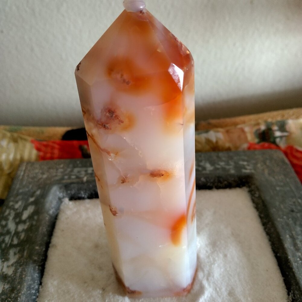 Brand New Large Carnelian Crystal Tower Wand
